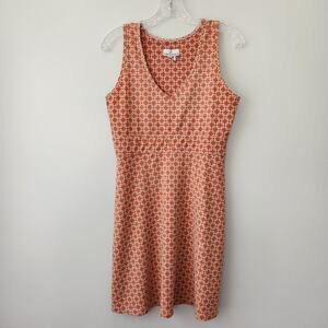 Jude Connally Dress Women S Sundress Orange White Abstract Boho Chic Preppy Work